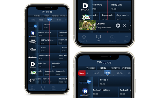 Electronic TV Guide redesigned mobile EPG